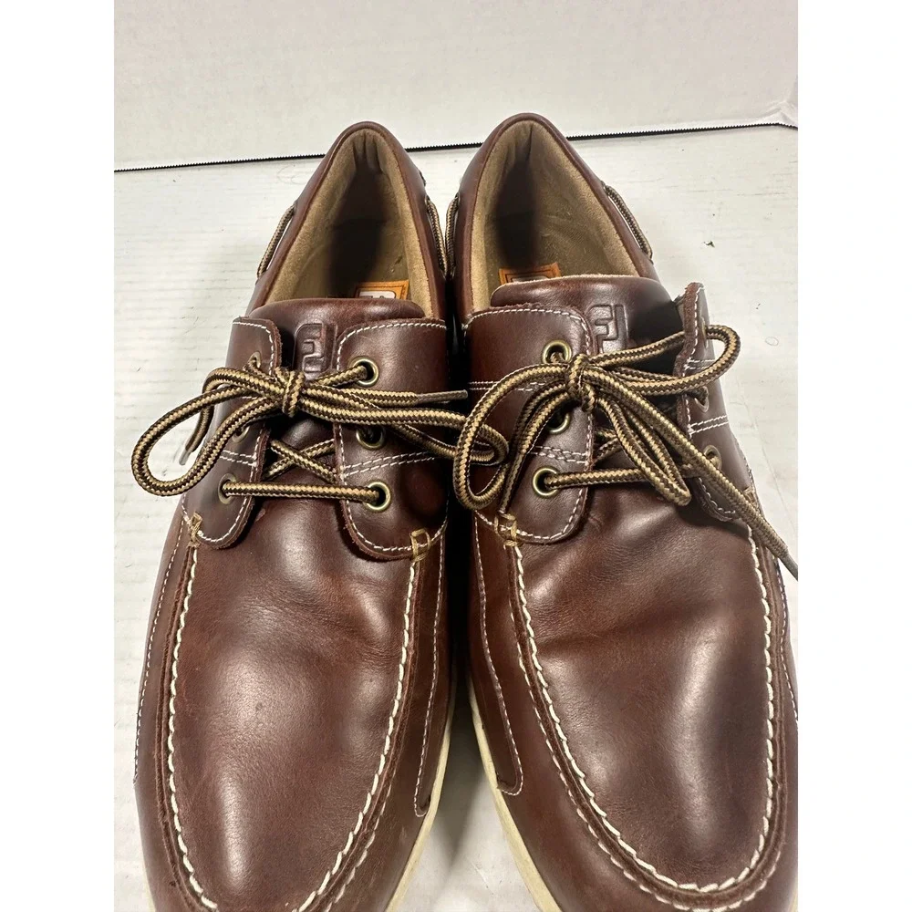 FootJoy Contour Casual Brown Leather Spikeless Golf Shoes Mens 11.5 M‎ 54332